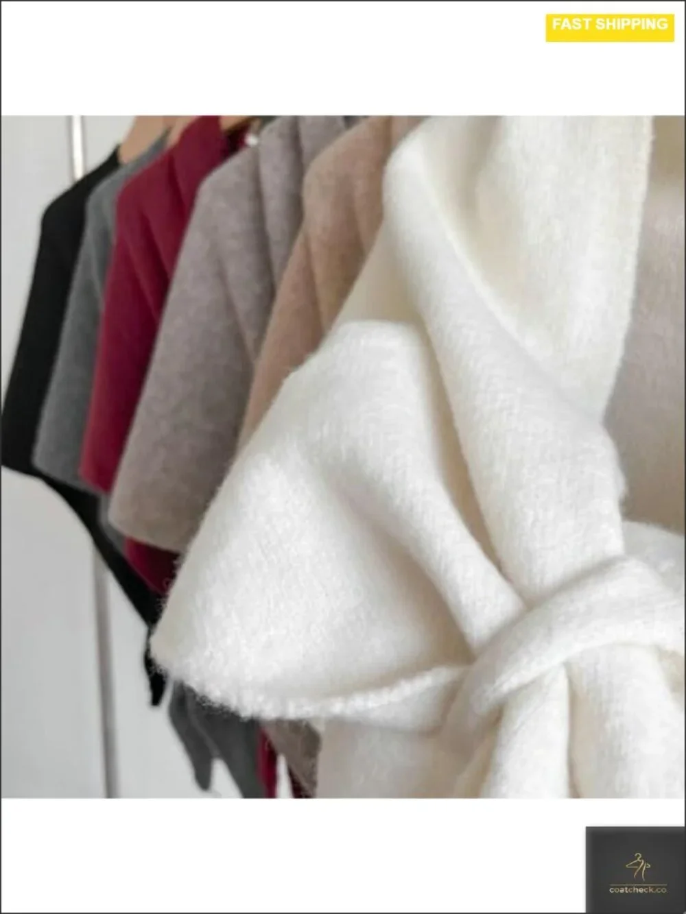 Women's Fleece Poncho Shawl Wrap Scarf Knit Triangle Soft Non-Irritating Warm